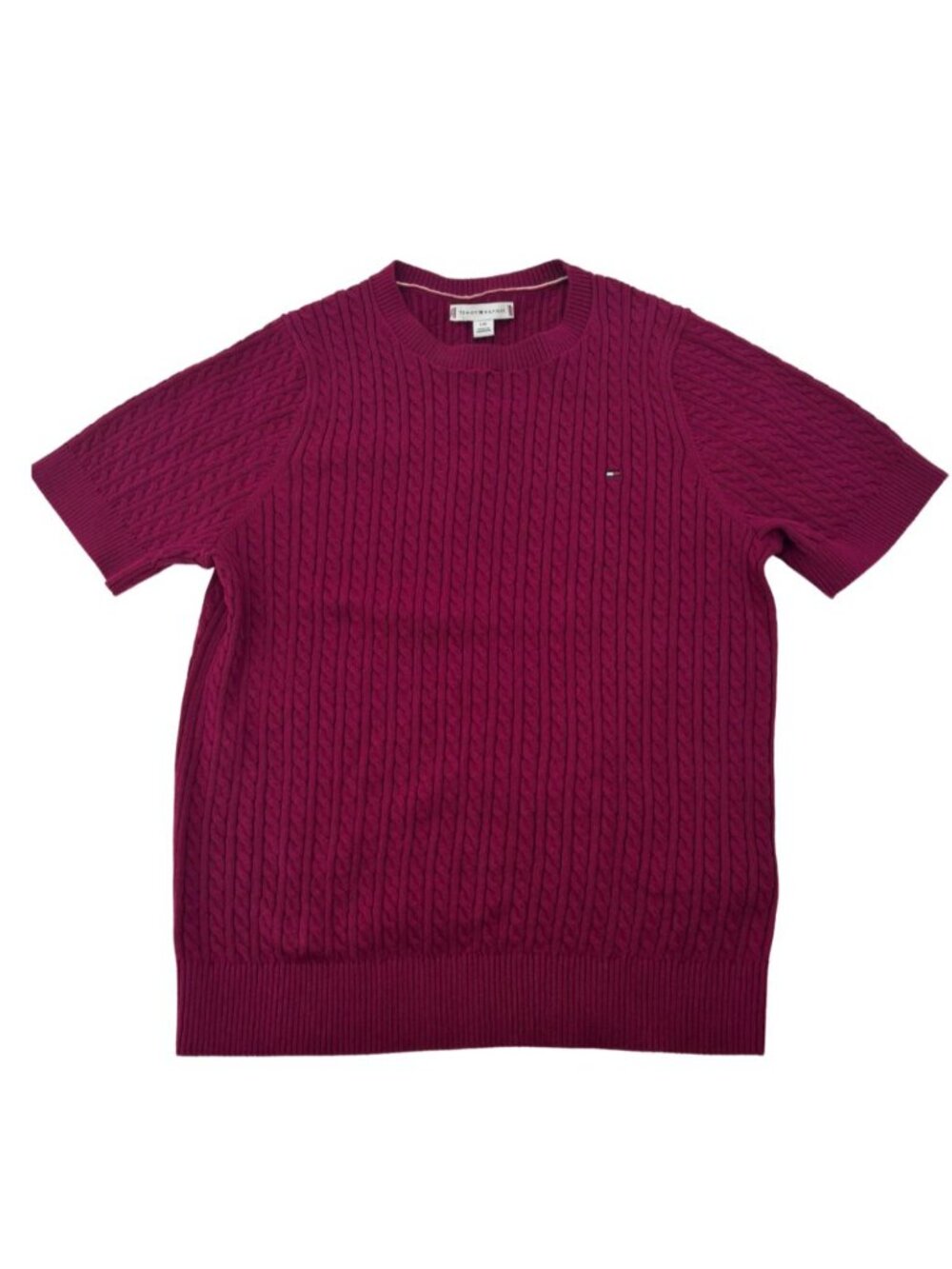 Tommy Hilfiger Women's Top | Short Sleeve | Wine | Size Large **NEW